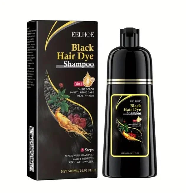 Black Hair Dye Shampoo 3 in 1 for Men and Women