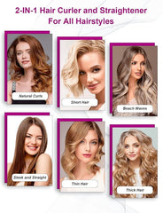 Straightener and Curler 2 in 1 / مكواة فرد الشعر وتجعيده 2 في 1.