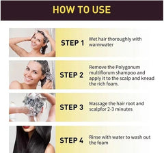 Black Hair Dye Shampoo 3 in 1 for Men and Women