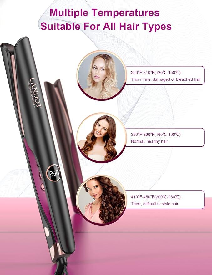 Straightener and Curler 2 in 1 / مكواة فرد الشعر وتجعيده 2 في 1.